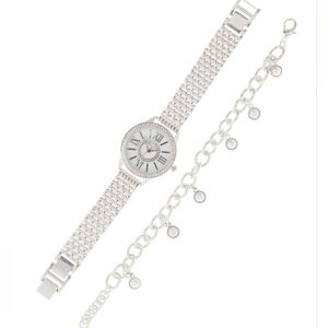 Kessaris 2-piece Watch and Faux Pearl Bracelet Set